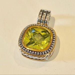 Silver and Peridot Pendant Necklace